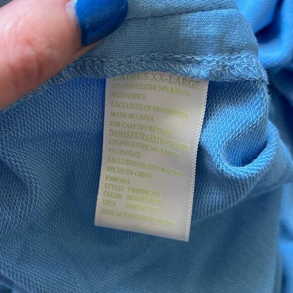 NWT! Green Tea Blue Half Sleeve Sweatshirt Size XXL - Picture 4 of 16